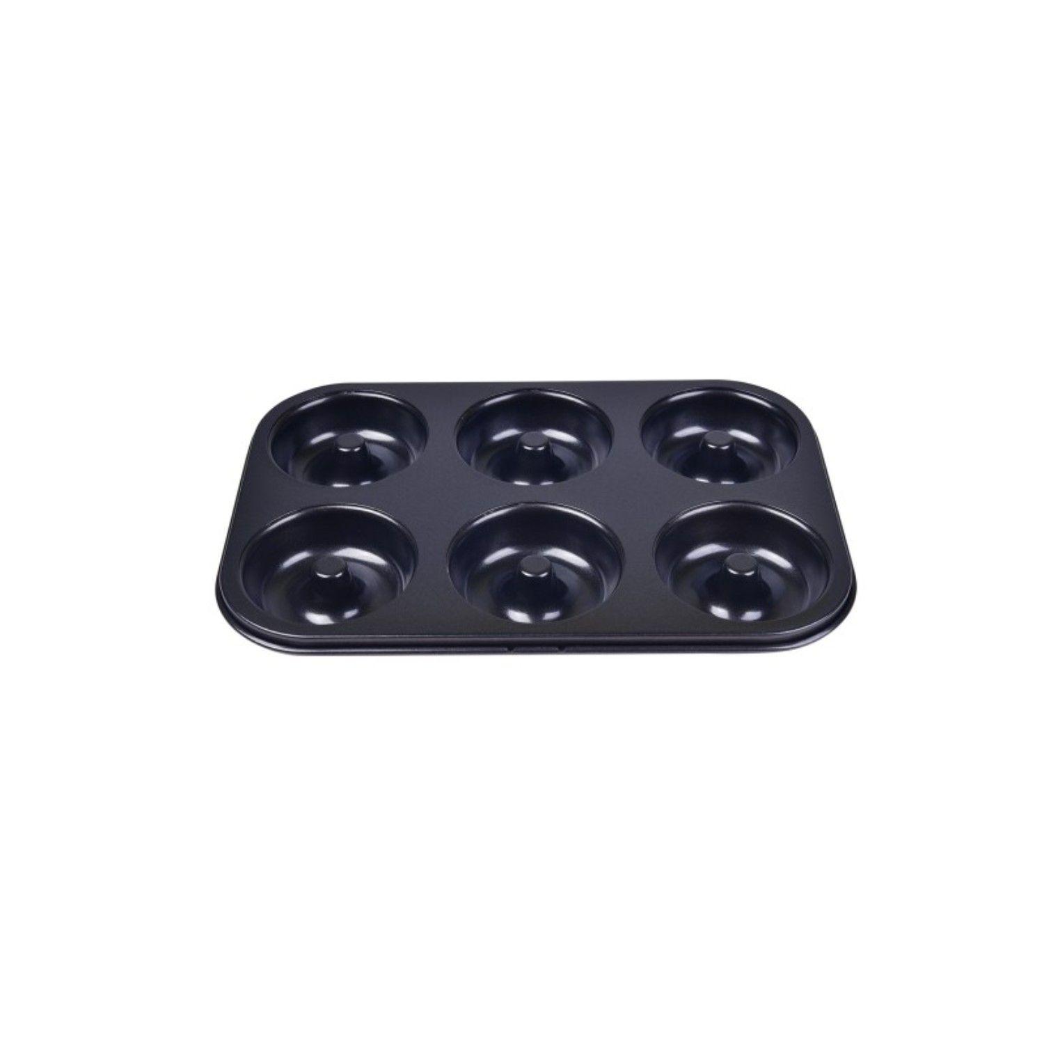 Molde 6 Donuts 27x18cm Negro Magnolia Acero Roichen-0