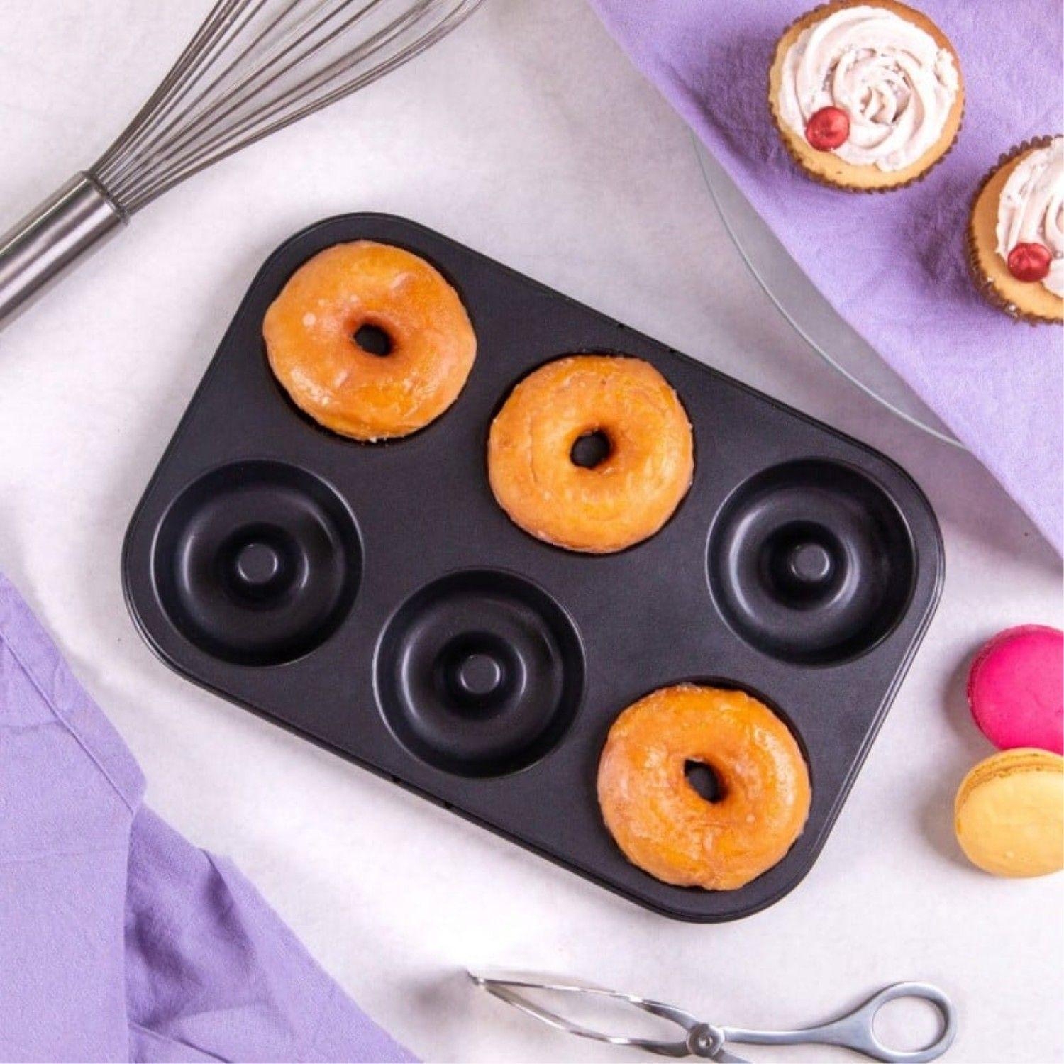 Molde 6 Donuts 27x18cm Negro Magnolia Acero Roichen-1