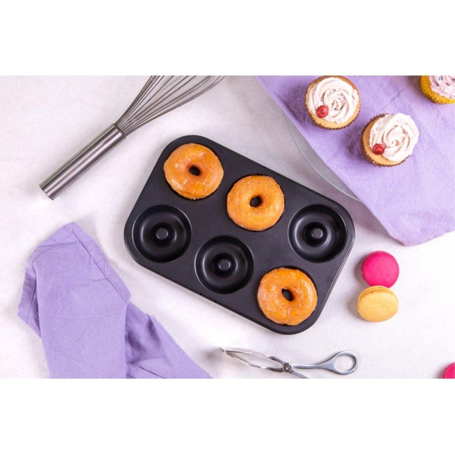 Molde 6 Donuts 27x18cm Negro Magnolia Acero Roichen-4
