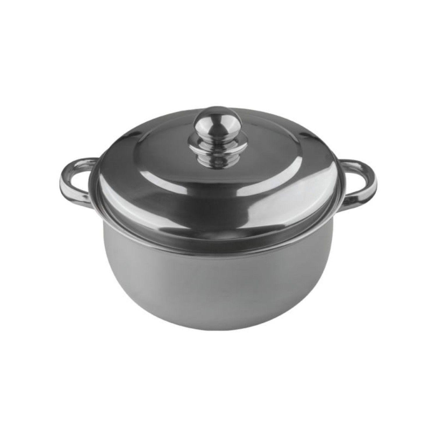 Cacerola 6,5lt 26x14cm Acero Inoxidable Gris Wolfen-2