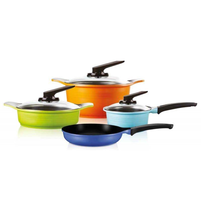 Batería Cocina 7 piezas Natural Multicolor Roichen-0