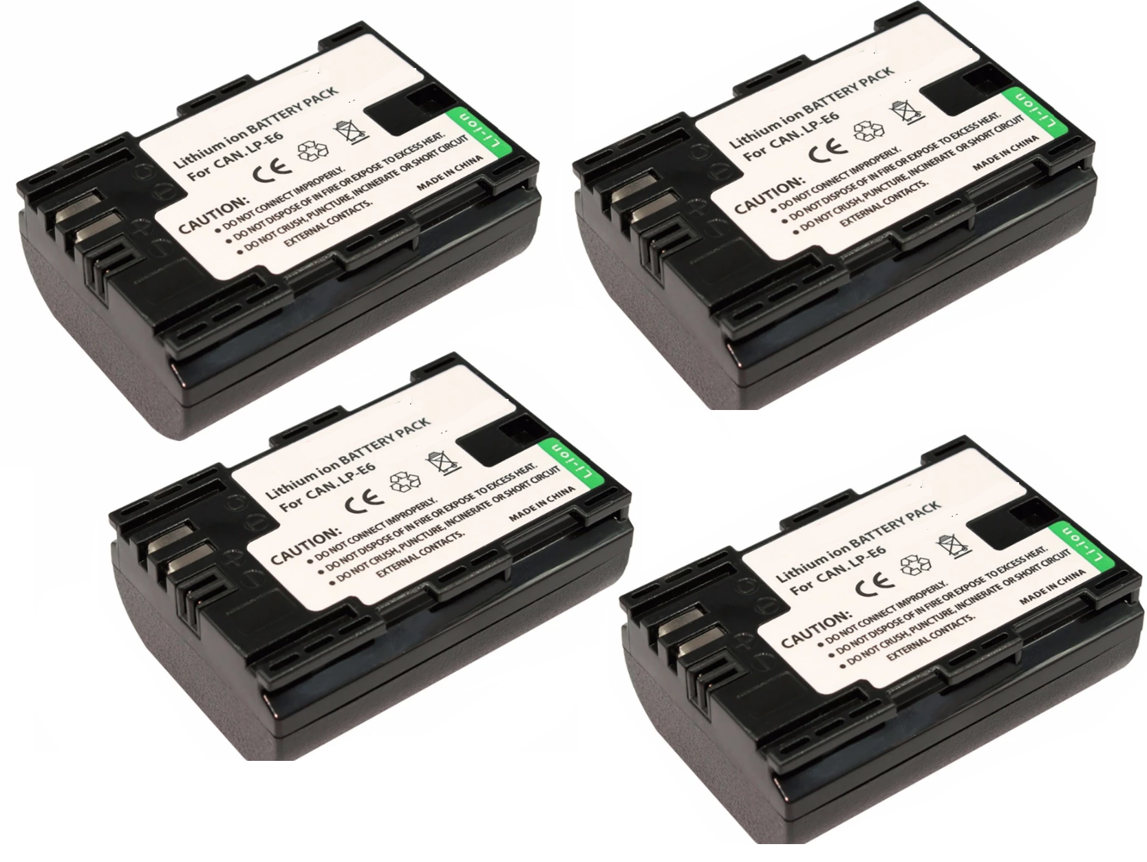 4 BATERÍAS LP-E6 + CARGADOR DOBLE LC-E6 ALTERNATIVO CANON-1