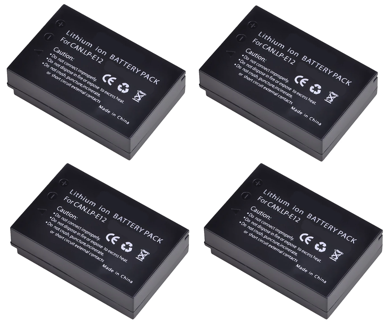 4 BATERÍAS LP-E12 CANON ALTERNATIVA-0