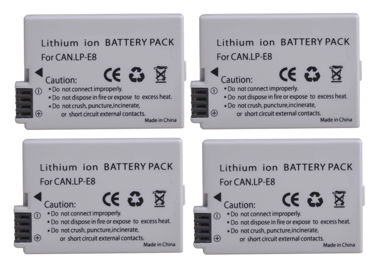 4 BATERÍAS LP-E8 CANON ALTERNATIVA-0