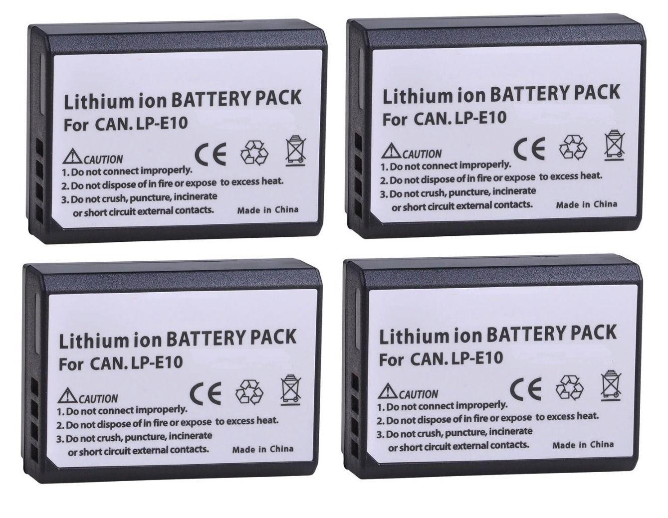 4 LP-E10 BATERÍA + CARGADOR DOBLE ALTERNATIVO CANON T3 T5 T6 T7 T100-3