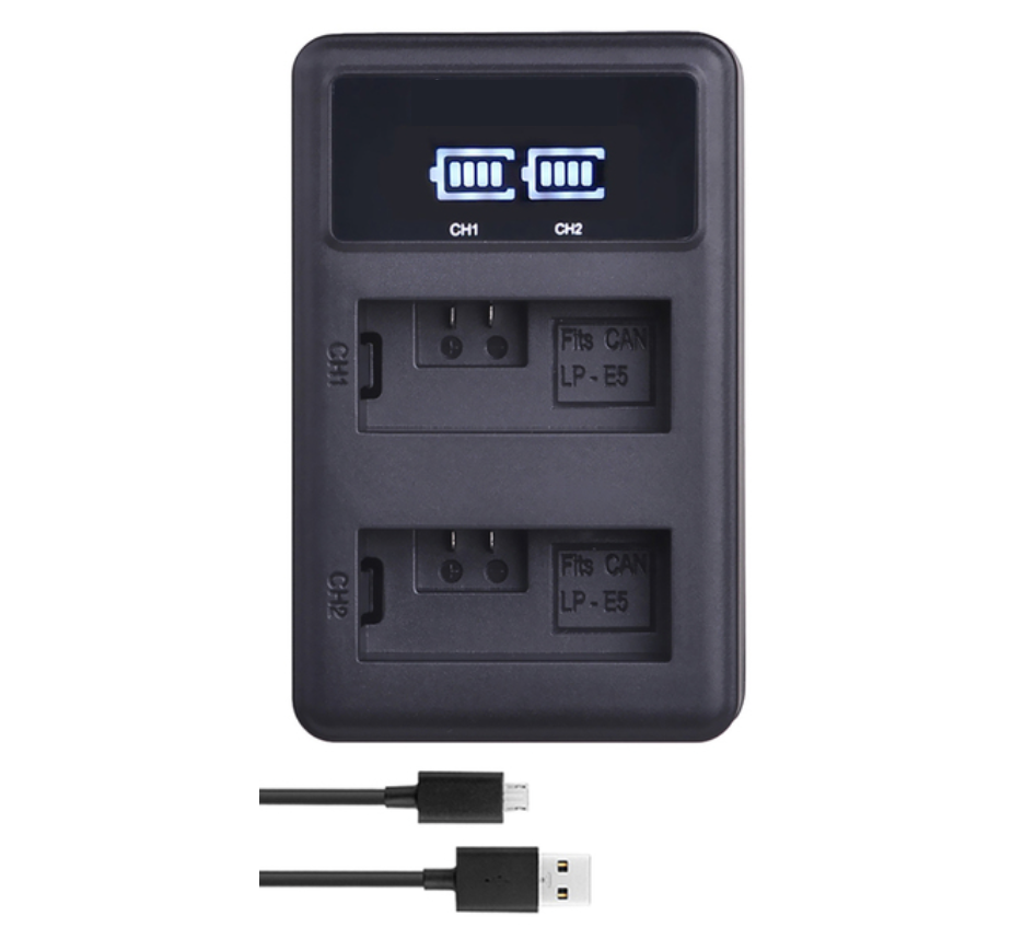 CARGADOR DOBLE LC-E5 ALTERNATIVO CANON-1