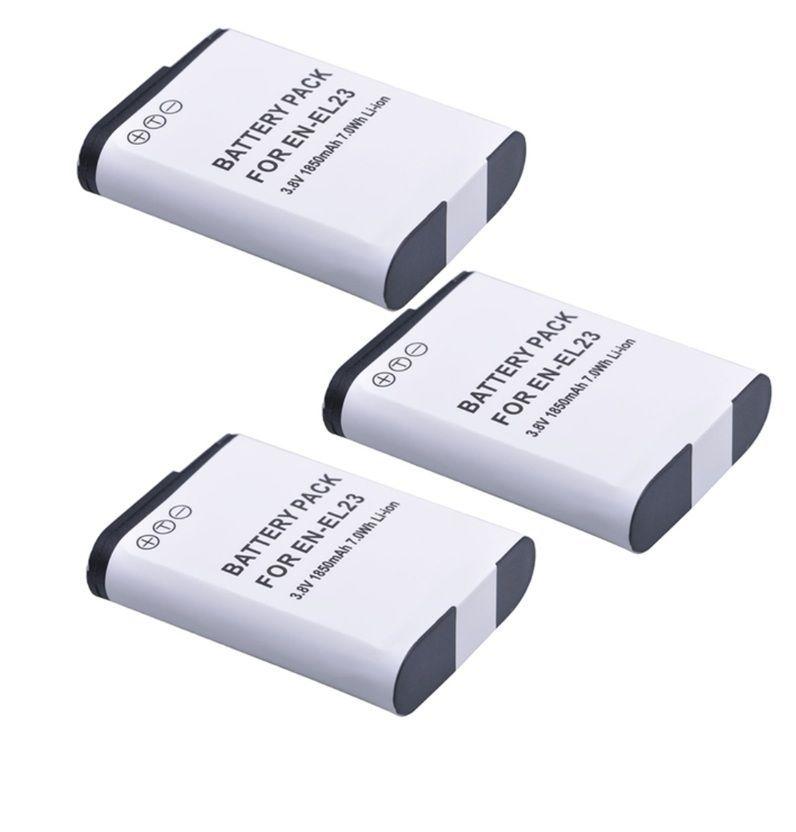 3 BATERÍAS EN-EL23 NIKON ALTERNATIVA-0