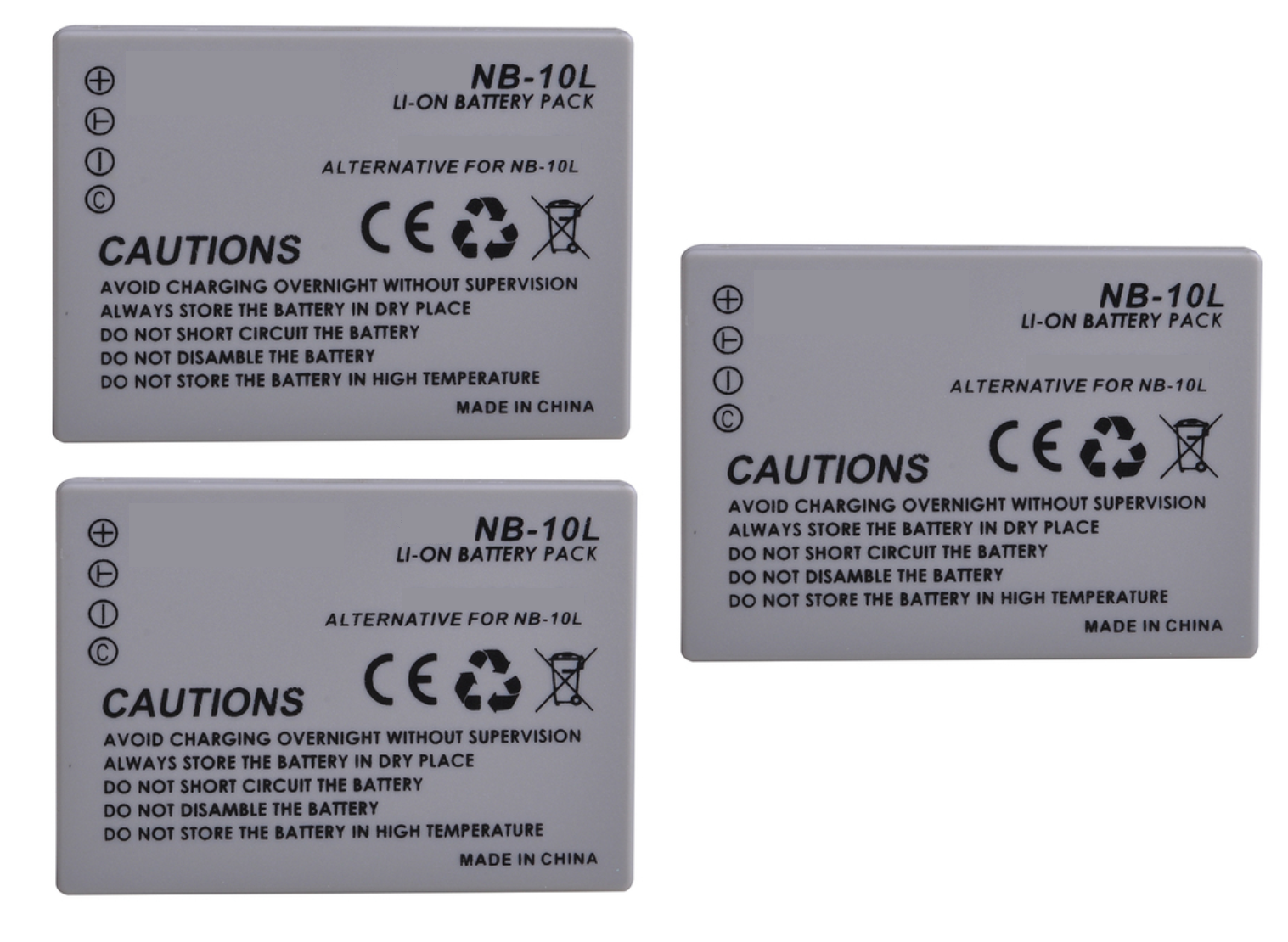 3 BATERÍAS NB-10L + CARGADOR DOBLE CB-2LCE ALTERNATIVO CANON-2