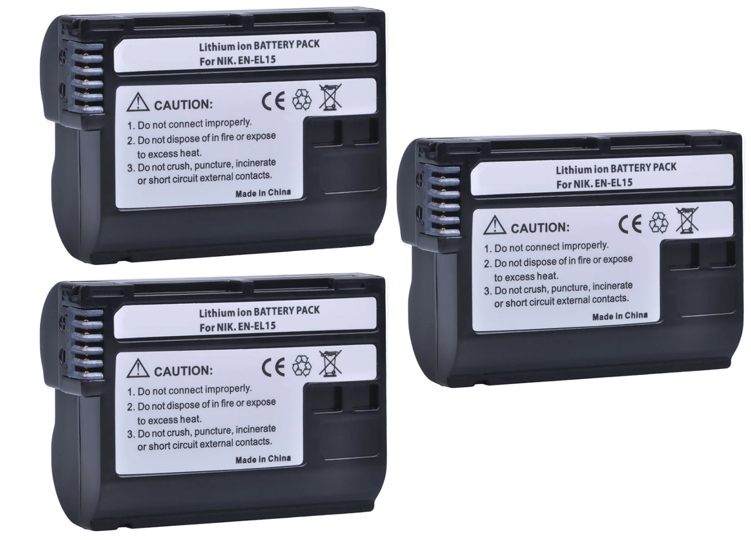 3 BATERÍAS EN-EL15 NIKON ALTERNATIVA-0