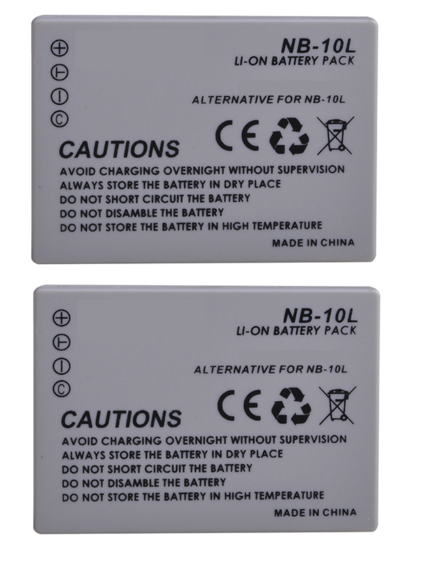 2 BATERÍAS NB-10L + CARGADOR DOBLE CB-2LCE ALTERNATIVO CANON-2