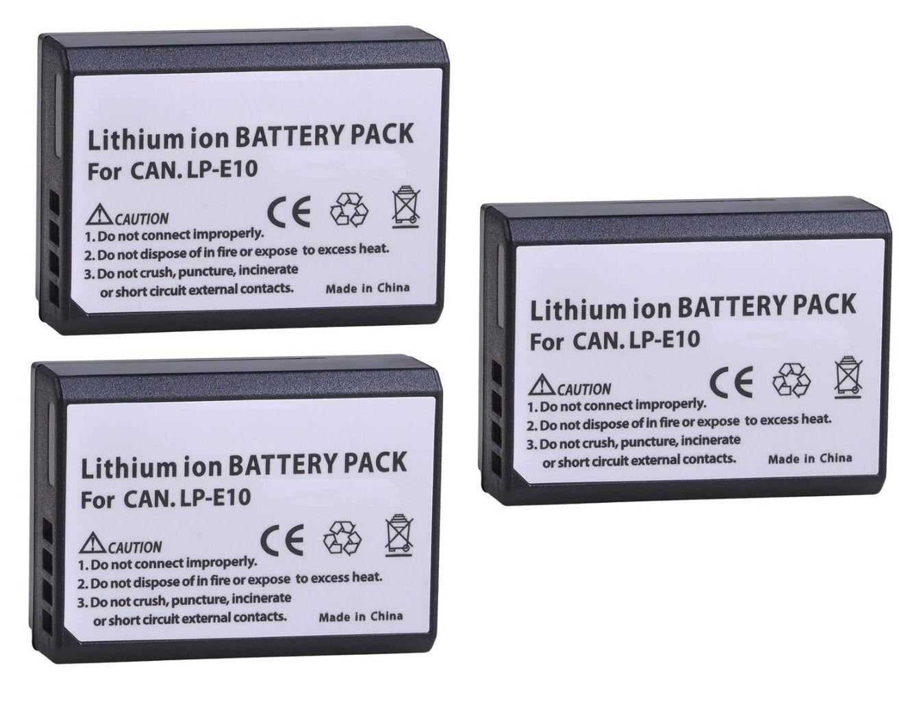 3 LP-E10 BATERÍA + CARGADOR DOBLE ALTERNATIVO CANON T3 T5 T6 T7 T100-3