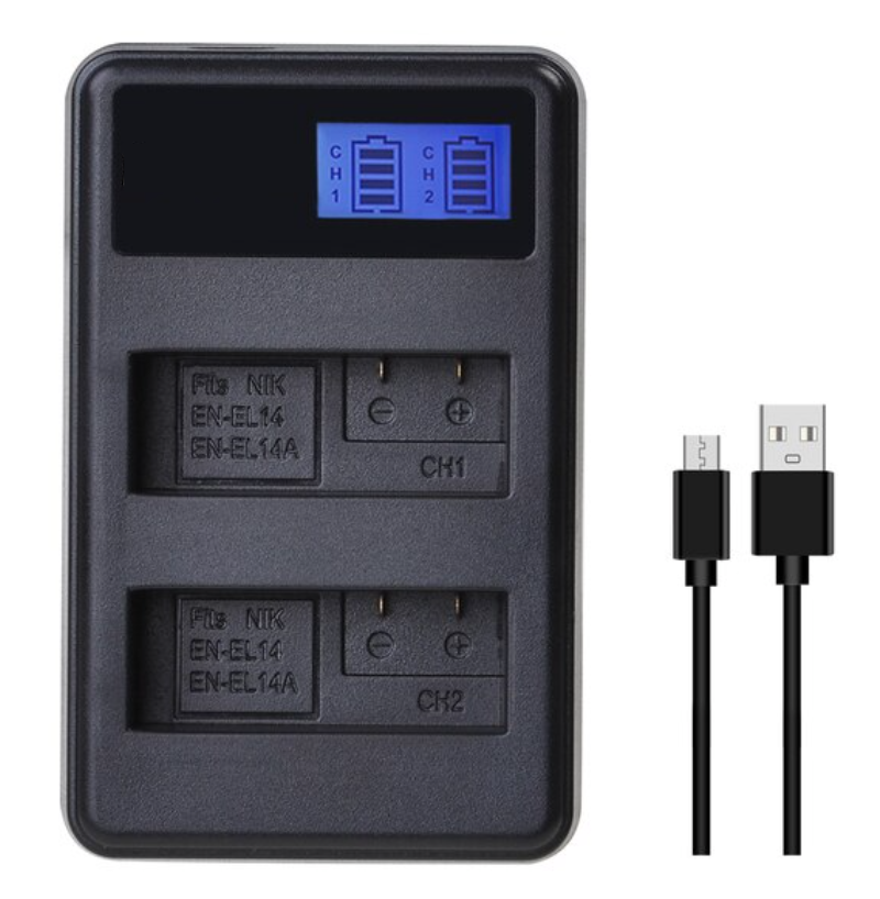 CARGADOR MH-24 DOBLE NIKON ALTERNATIVO PARA BATERÍA EN-EL14-1