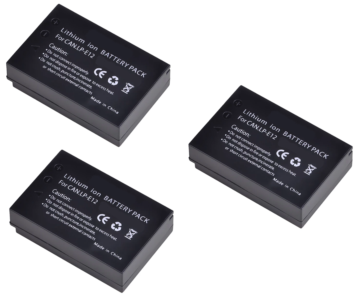 3 BATERÍAS LP-E12 CANON ALTERNATIVA-0