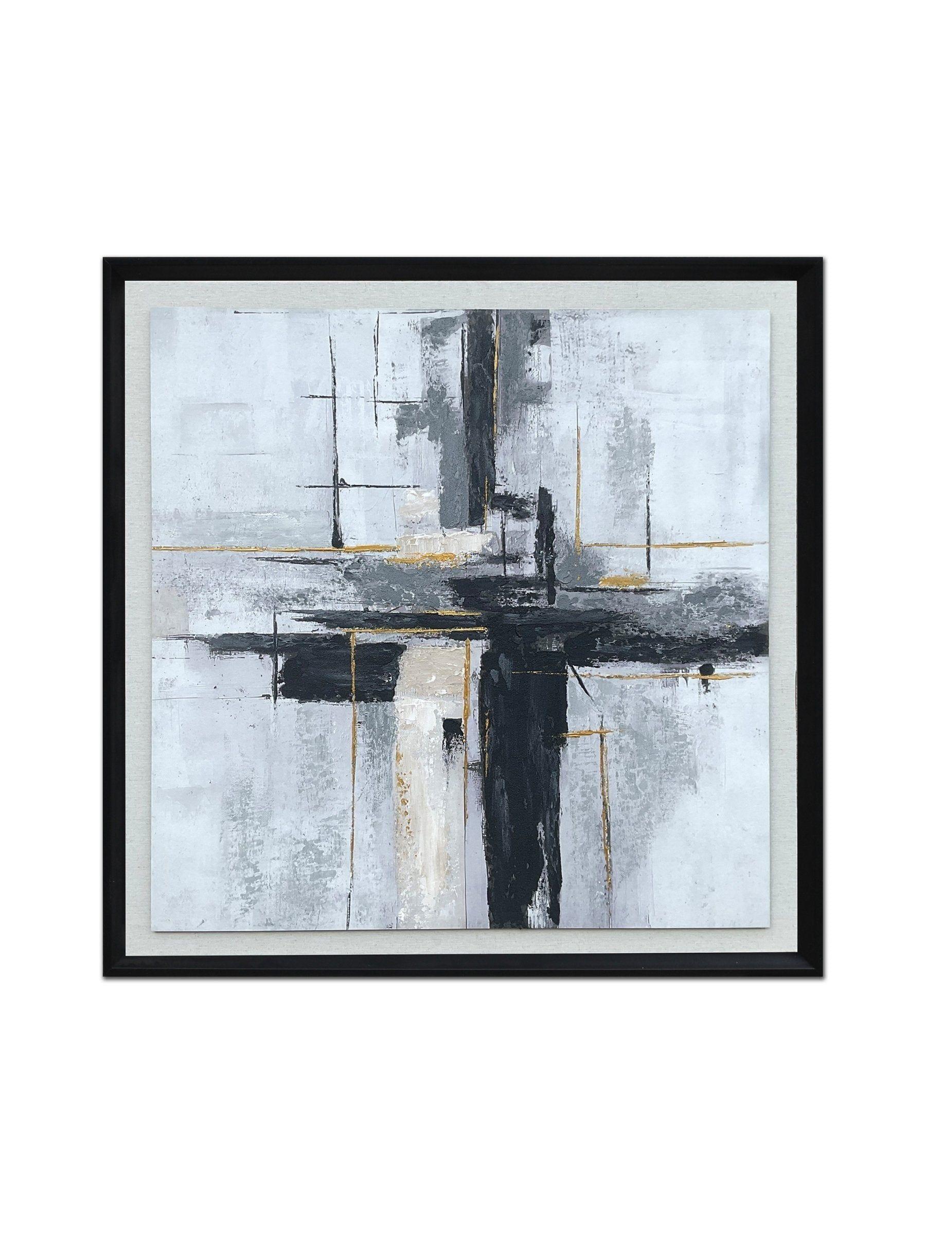 Cuadro Abstracto Pintado a Mano: Punto De Quiebre II 70x70 cm-0