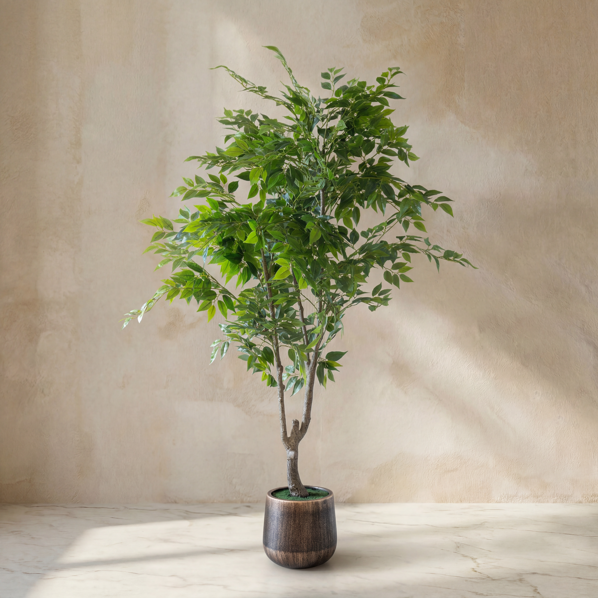 Planta Artificial Ficus Benjamina 156cm Real Touch con Maceta-0