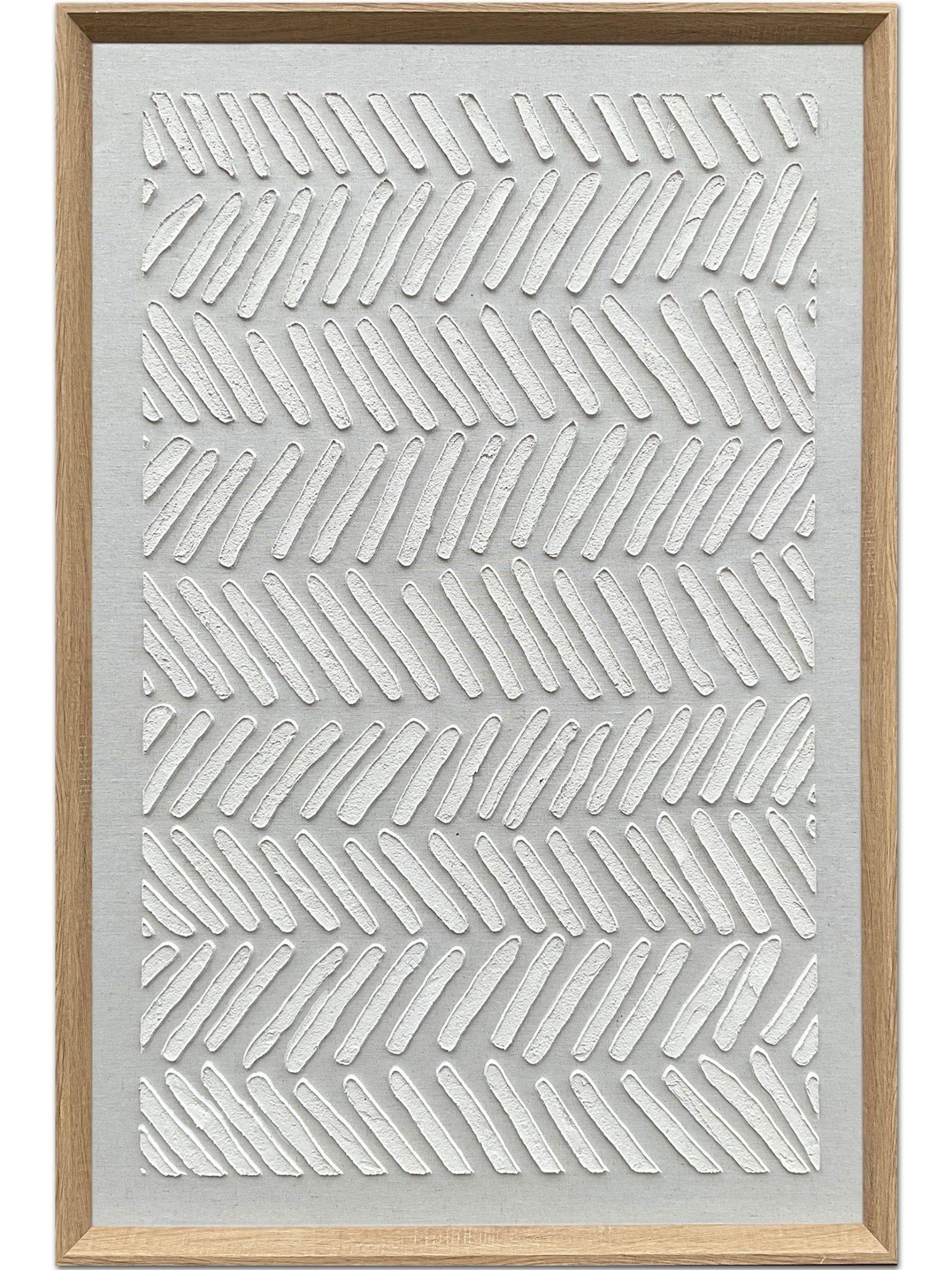 Cuadro Abstracto Pintado a Mano: Movimiento Blanco 60x90 cm-0
