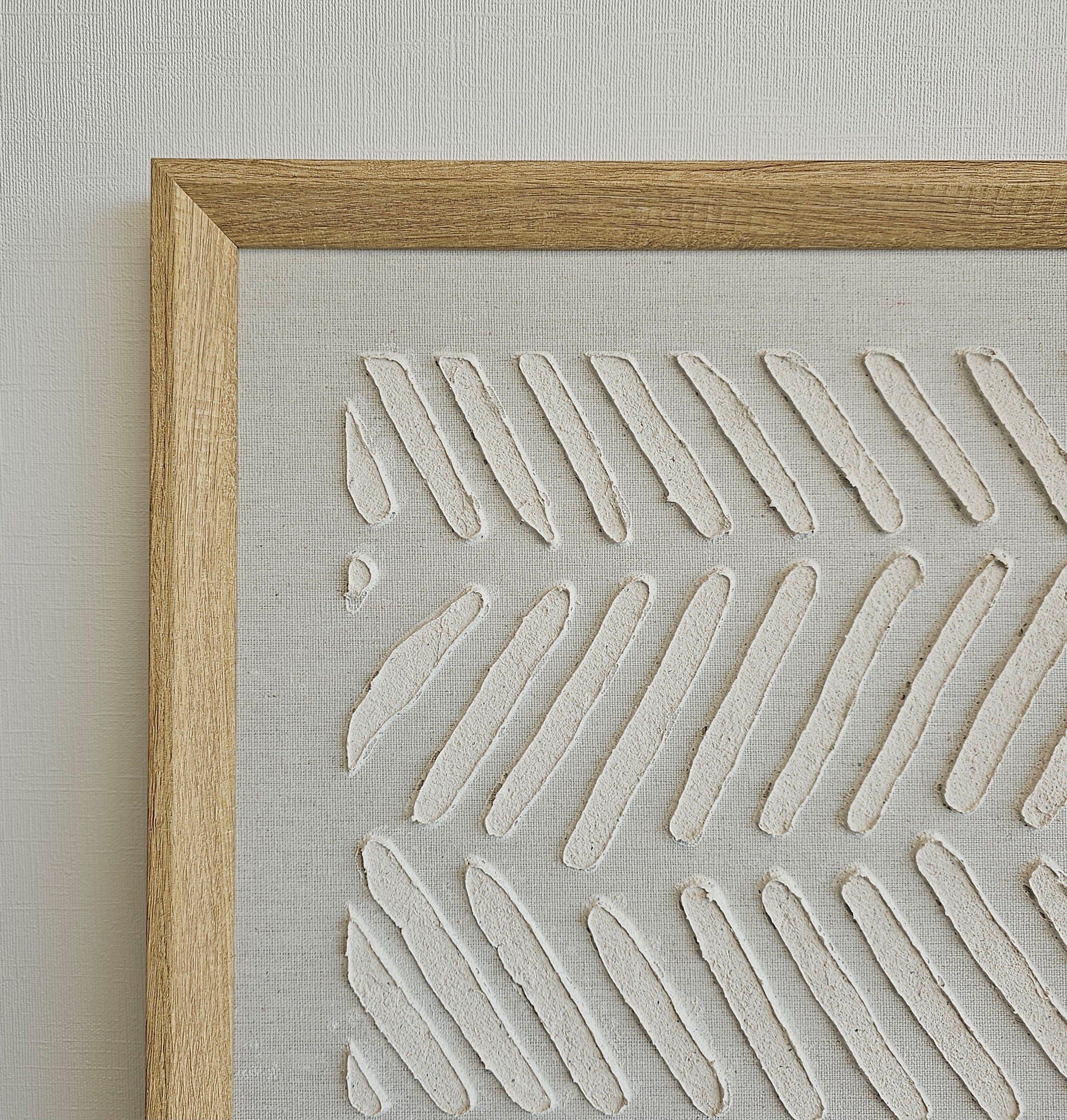 Cuadro Abstracto Pintado a Mano: Movimiento Blanco 60x90 cm-2