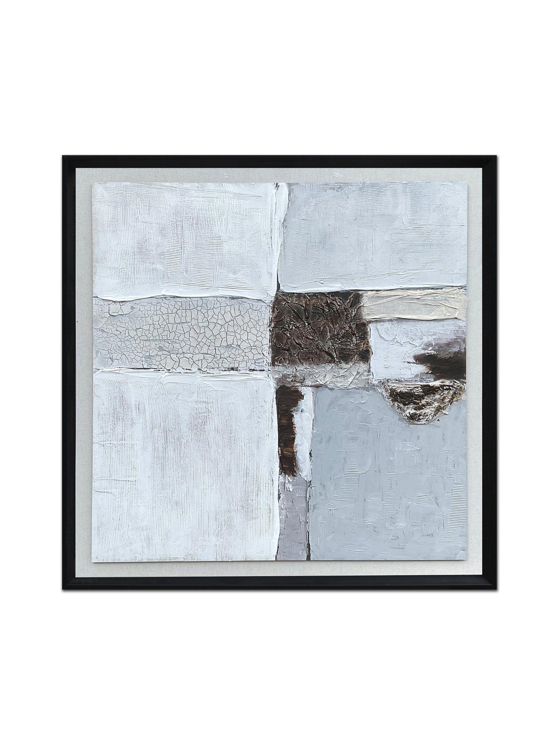 Cuadro Abstracto Pintado a Mano: Corte Seccionado I 70x70 cm-0