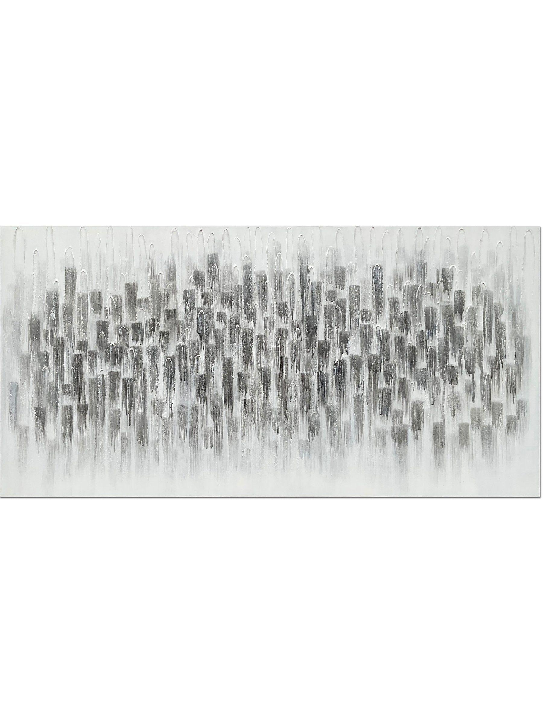Cuadro Abstracto Pintado a Mano: Ciudad Difusa 70x140 cm-0