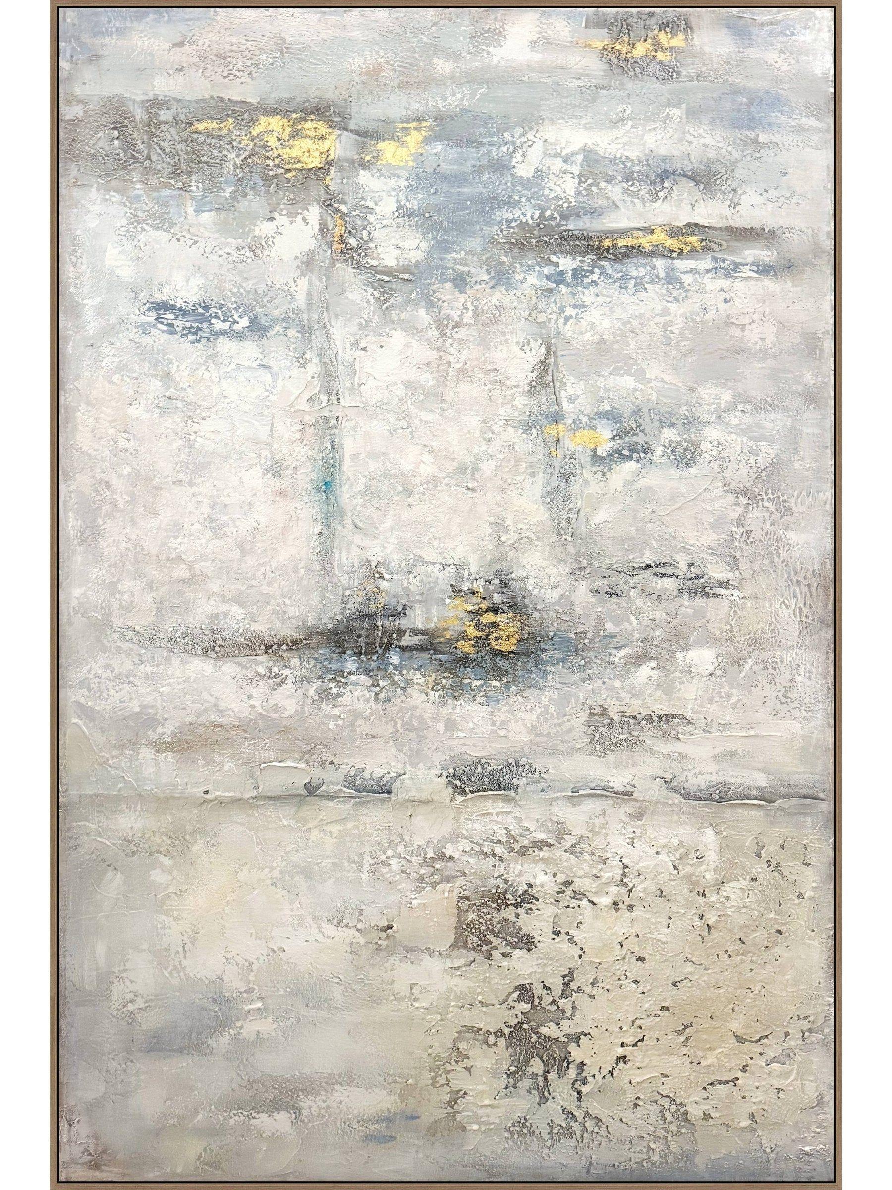Cuadro Abstracto Pintado a Mano: Luz Invernal 100x150 cm-0