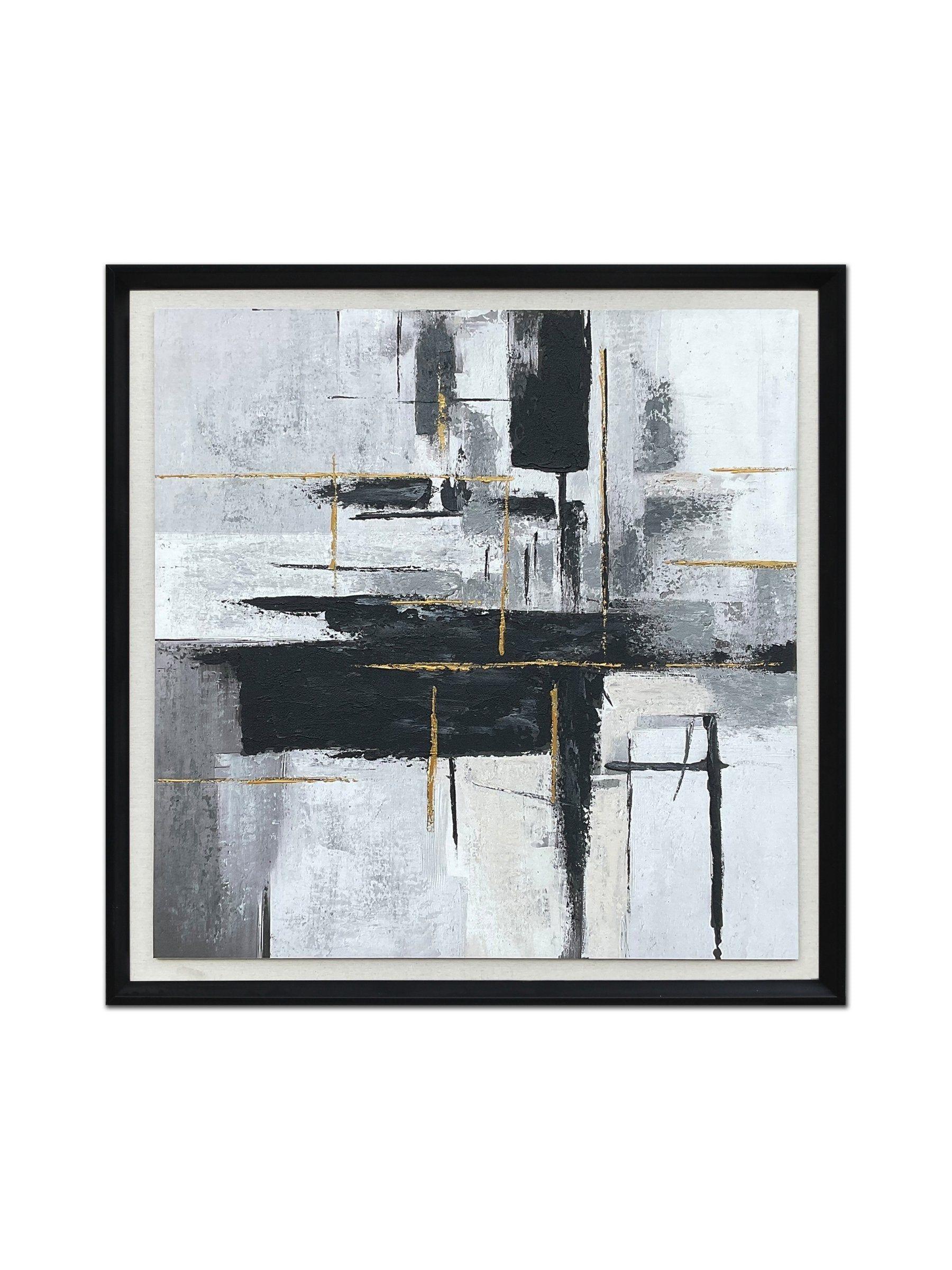 Cuadro Abstracto Pintado a Mano: Punto De Quiebre I 70x70 cm-0