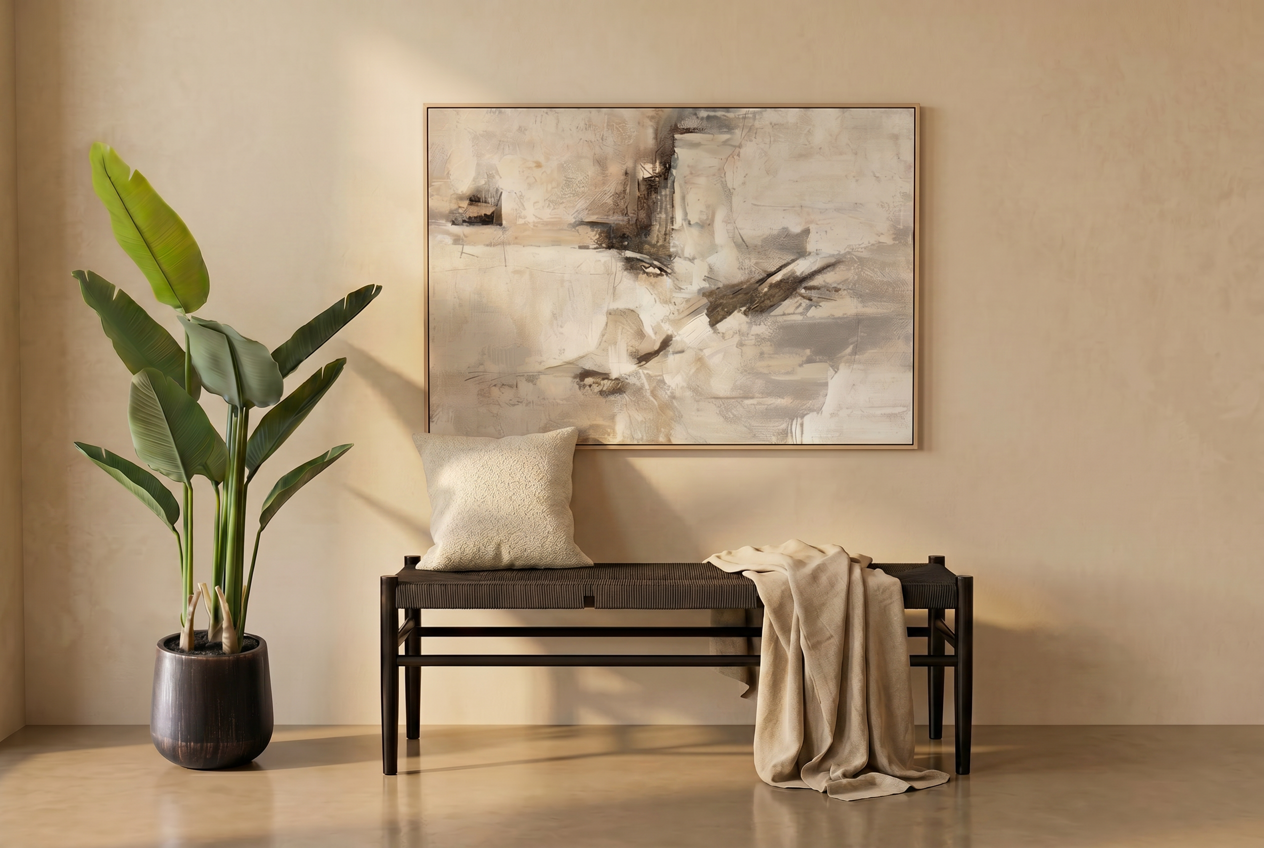 Cuadro Abstracto Pintado a Mano: Silencio De Piedra II 80x120 cm-1