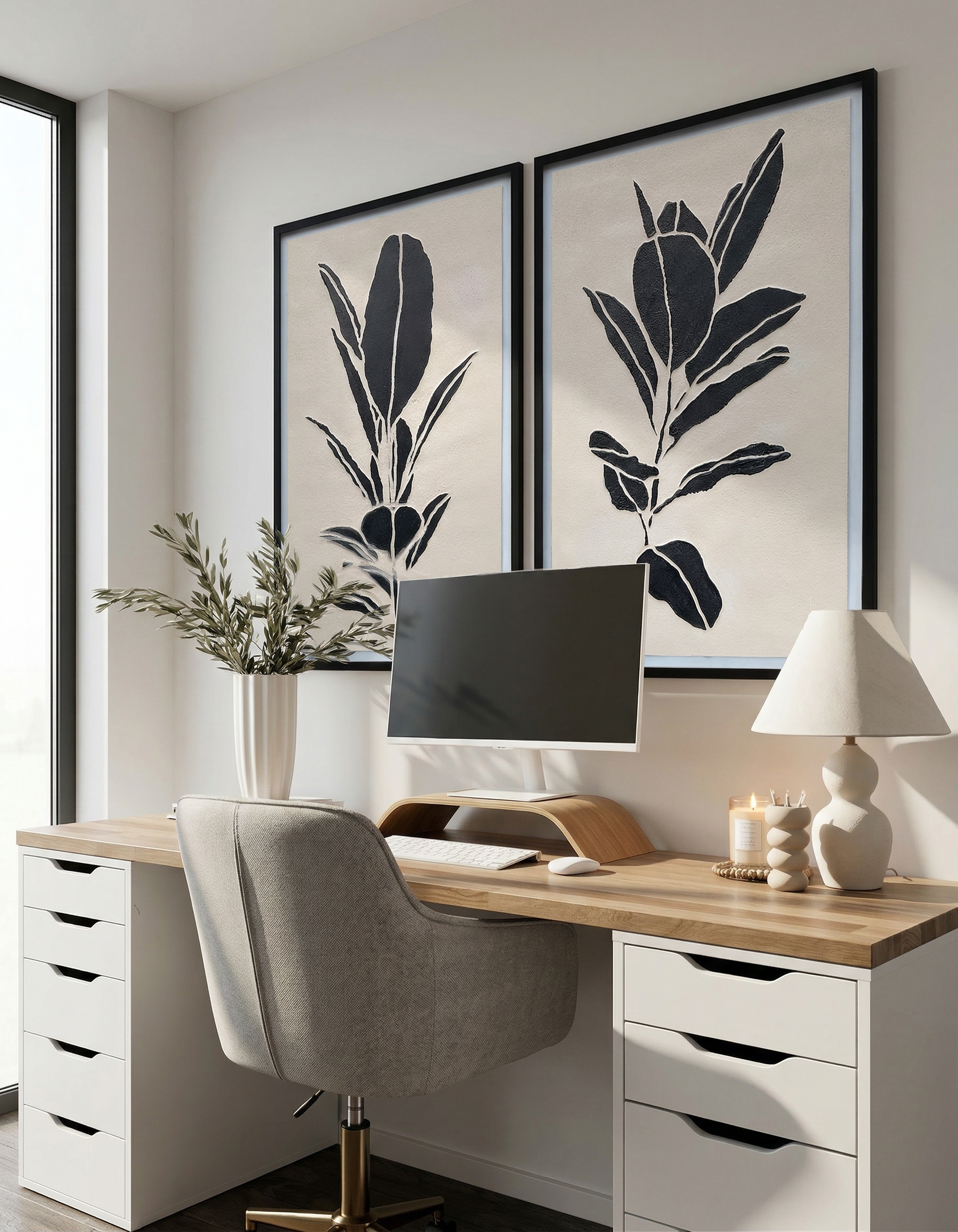 Cuadro: Sombra Botánica I 52x72 cm-1