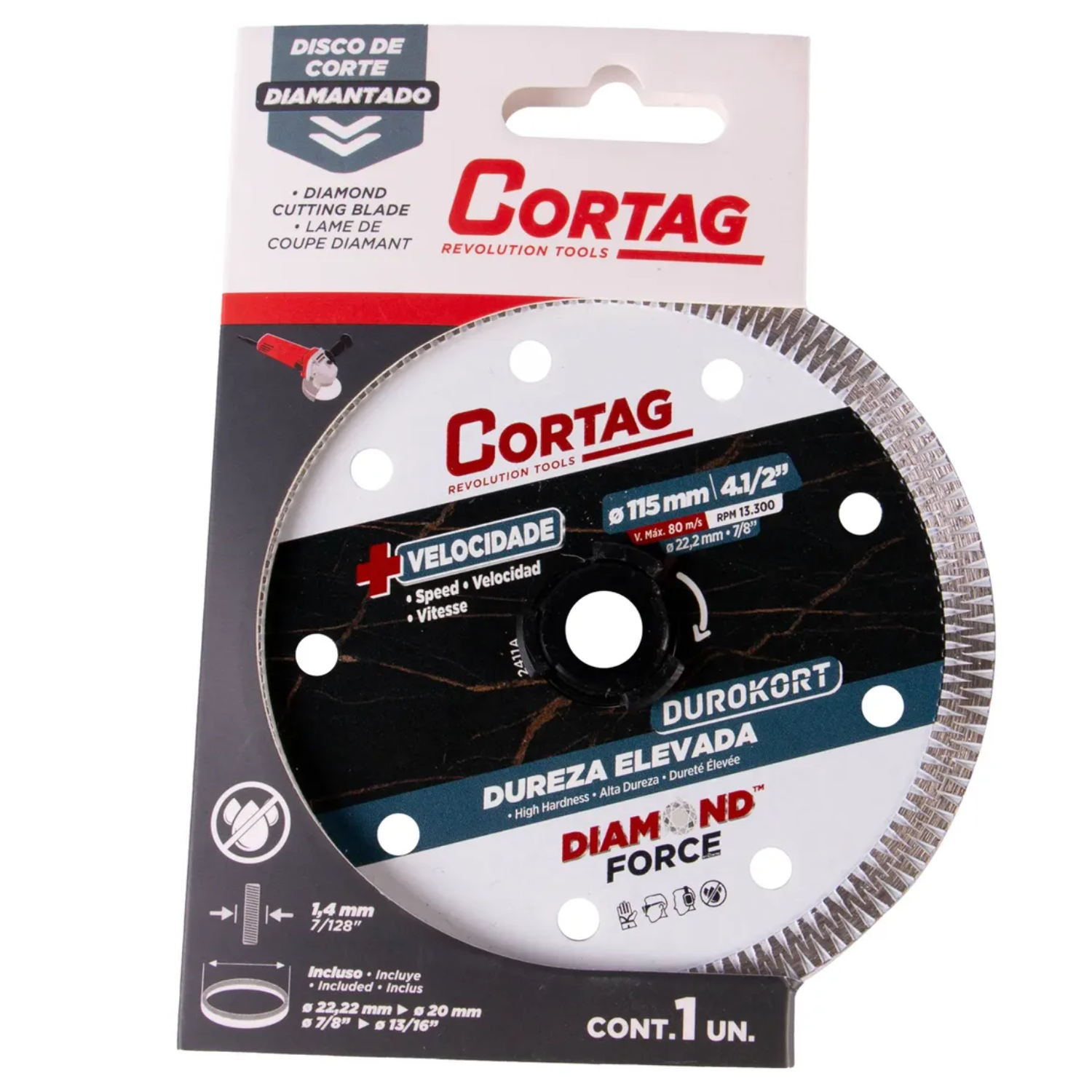 DISCO DIAMANTADA TURBO 15MM DUROKORT USO ESMERIL ANGULAR CORTAG 60349-1