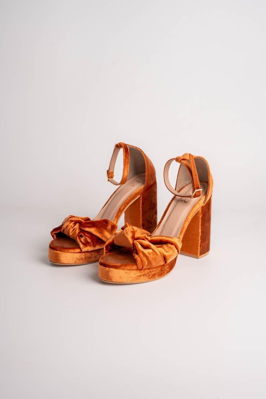 ZAPATO FIESTA ELENA PLATAFORMA TERRACOTA TERCIOPELO-0