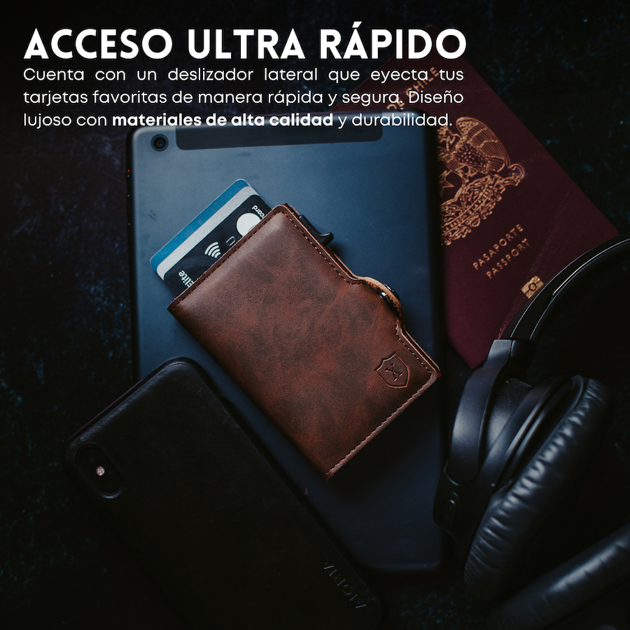 Pack Billetera Dark Brown con Localizador.-5