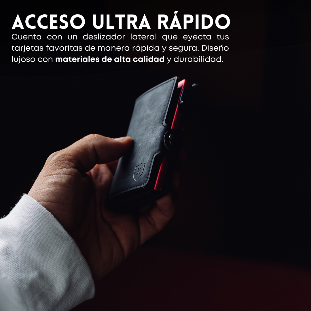 Pack Billetera Black & Red  con Localizador.-2