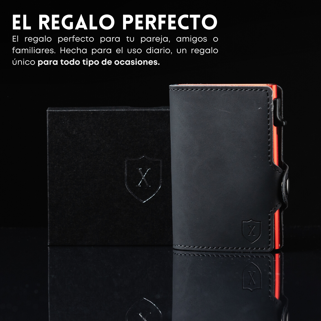 Pack Billetera Black & Red  con Localizador.-3
