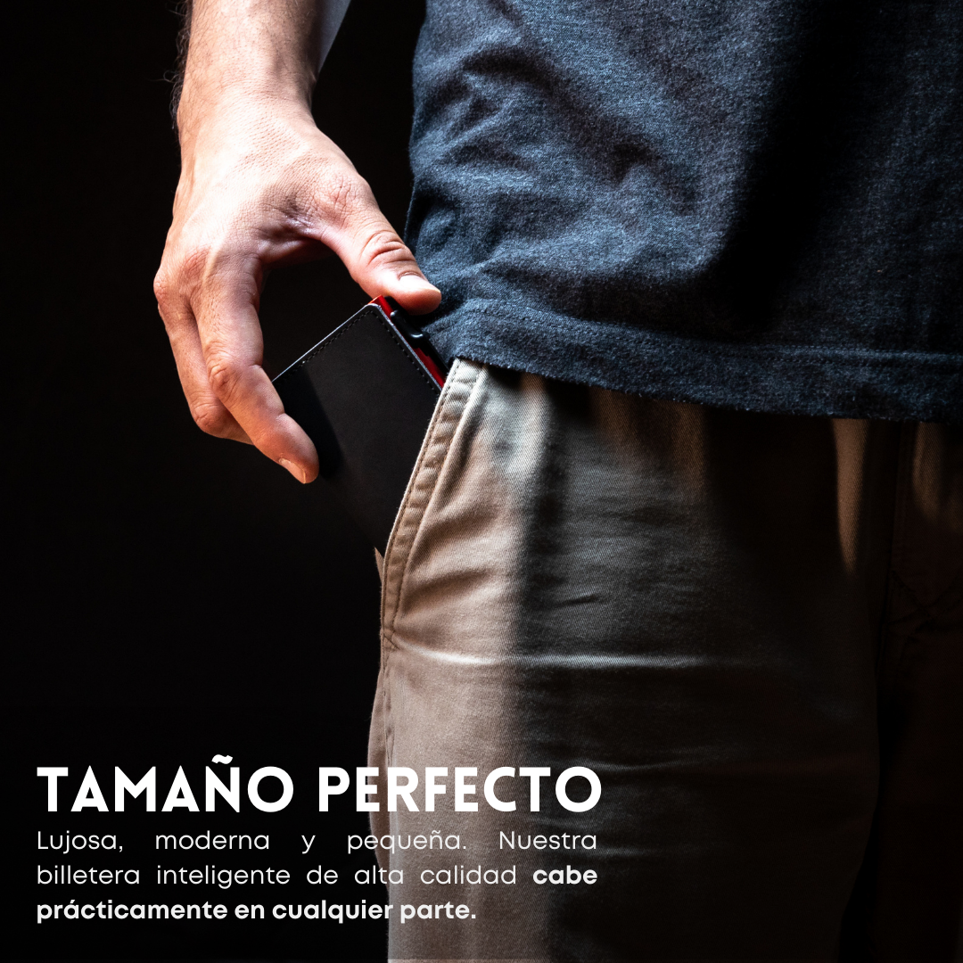 Pack Billetera Black & Red  con Localizador.-5