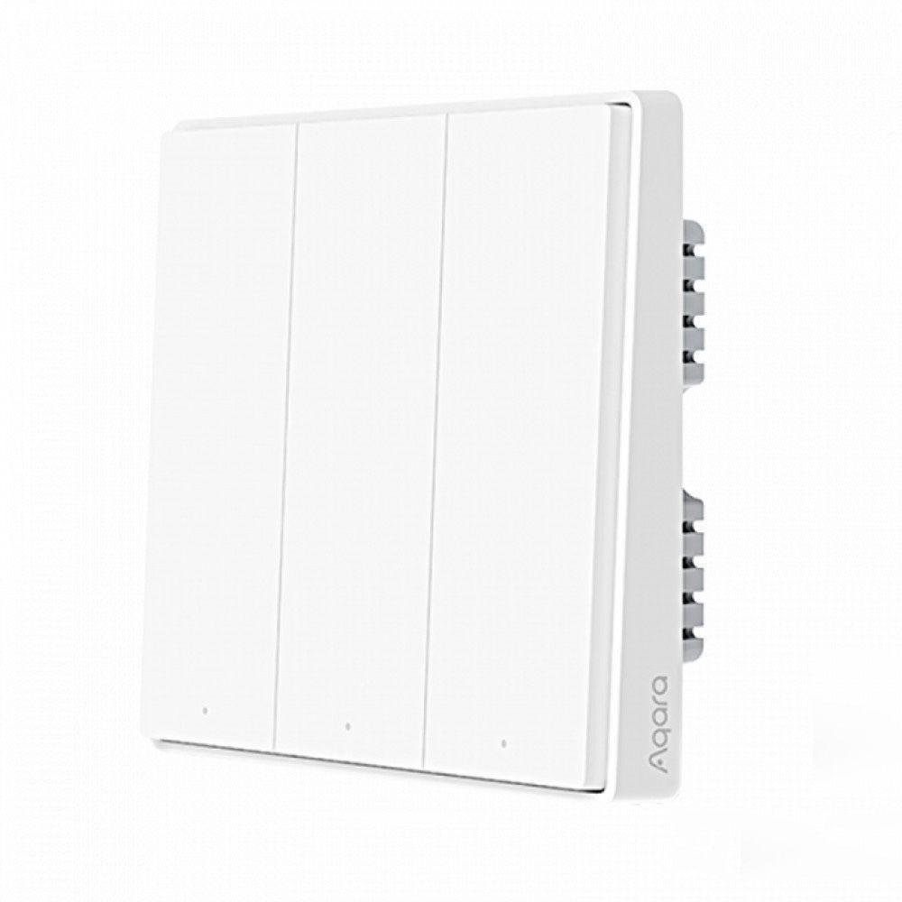 AQARA Interruptor de pared inteligente D1 (sin neutral, triple balancín)-1