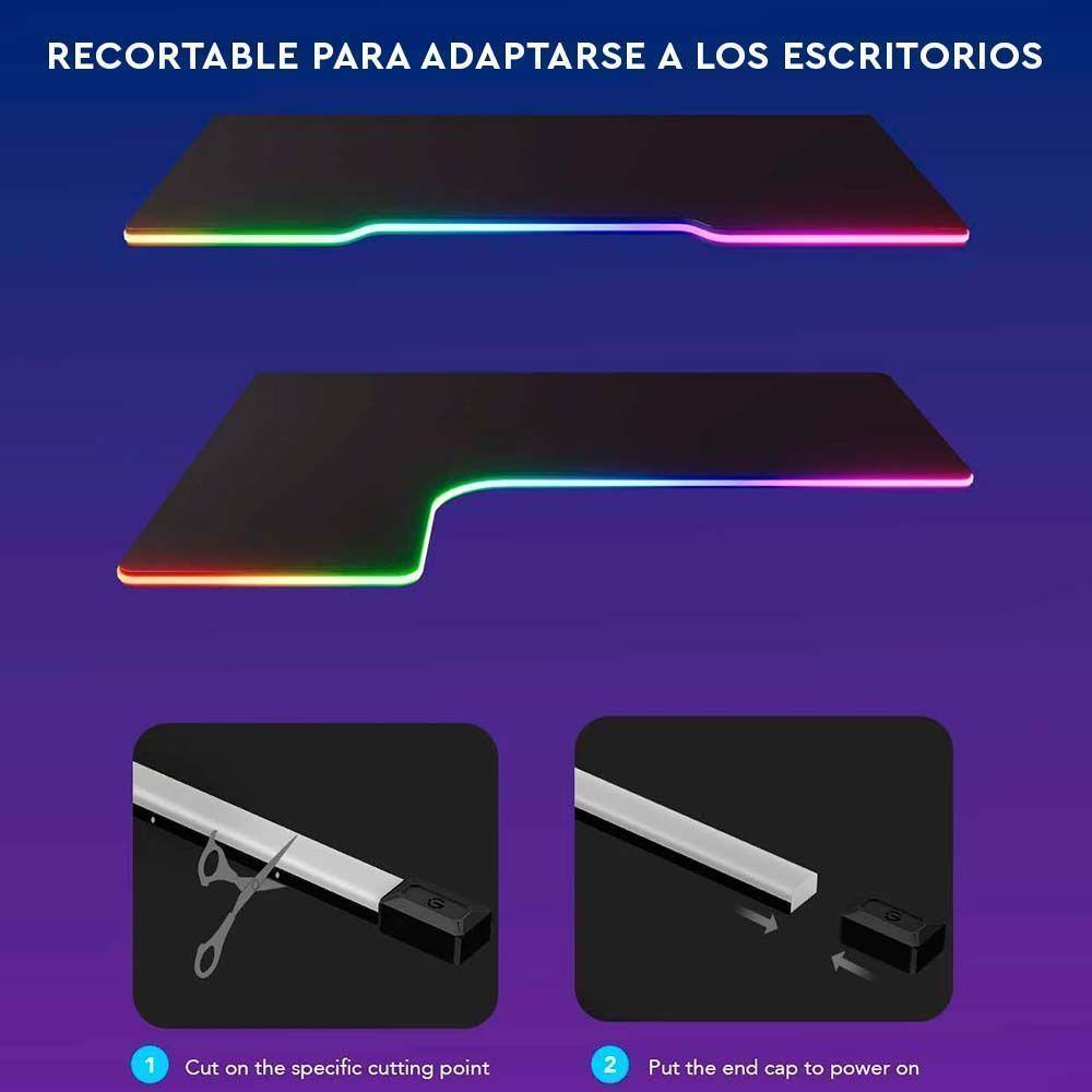 Tira de Neón Gamer RGBIC ajustable para Escritorio-5