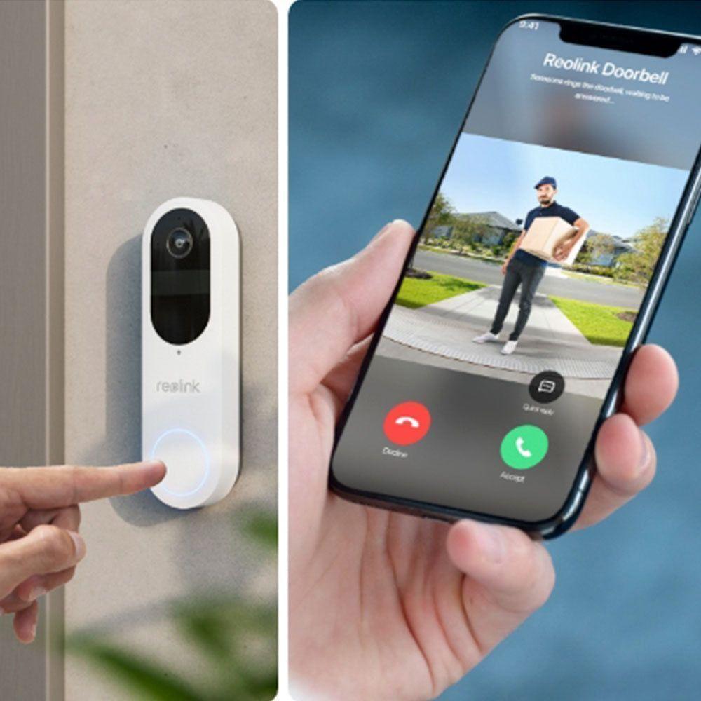 Timbre con Cámara WiFi 2K con Batería Blanco-2