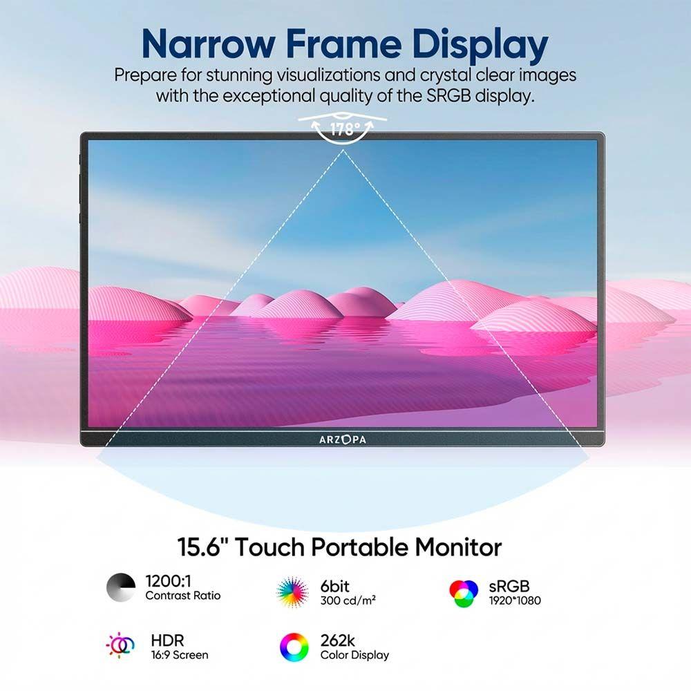 Monitor Portátil A1T Touch 15,6” IPS 1080P FHD-7
