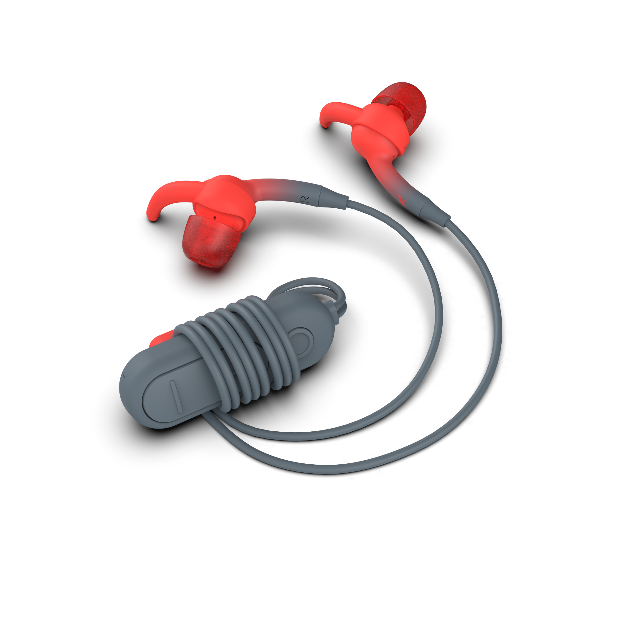 Audifono In Ear Sound Hub Plugz Gris y Rojo-2