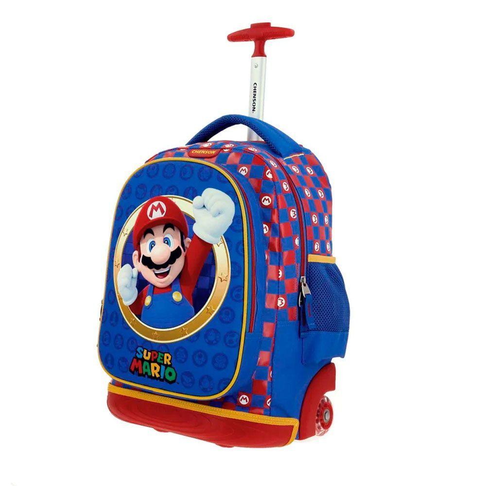 MOCHILA INFANTIL CON RUEDAS GRANDE ORIGINAL SUPER MARIO-0