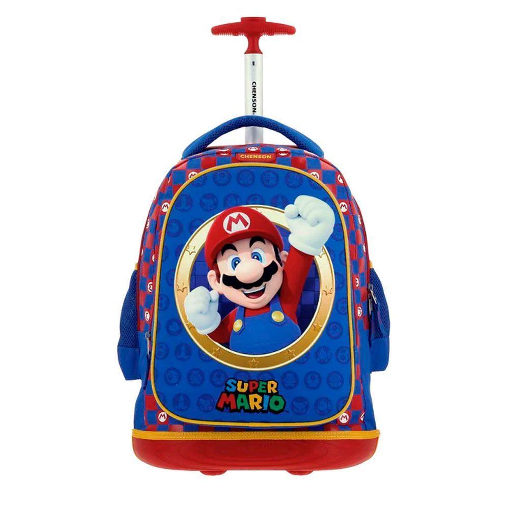 MOCHILA INFANTIL CON RUEDAS GRANDE ORIGINAL SUPER MARIO-1