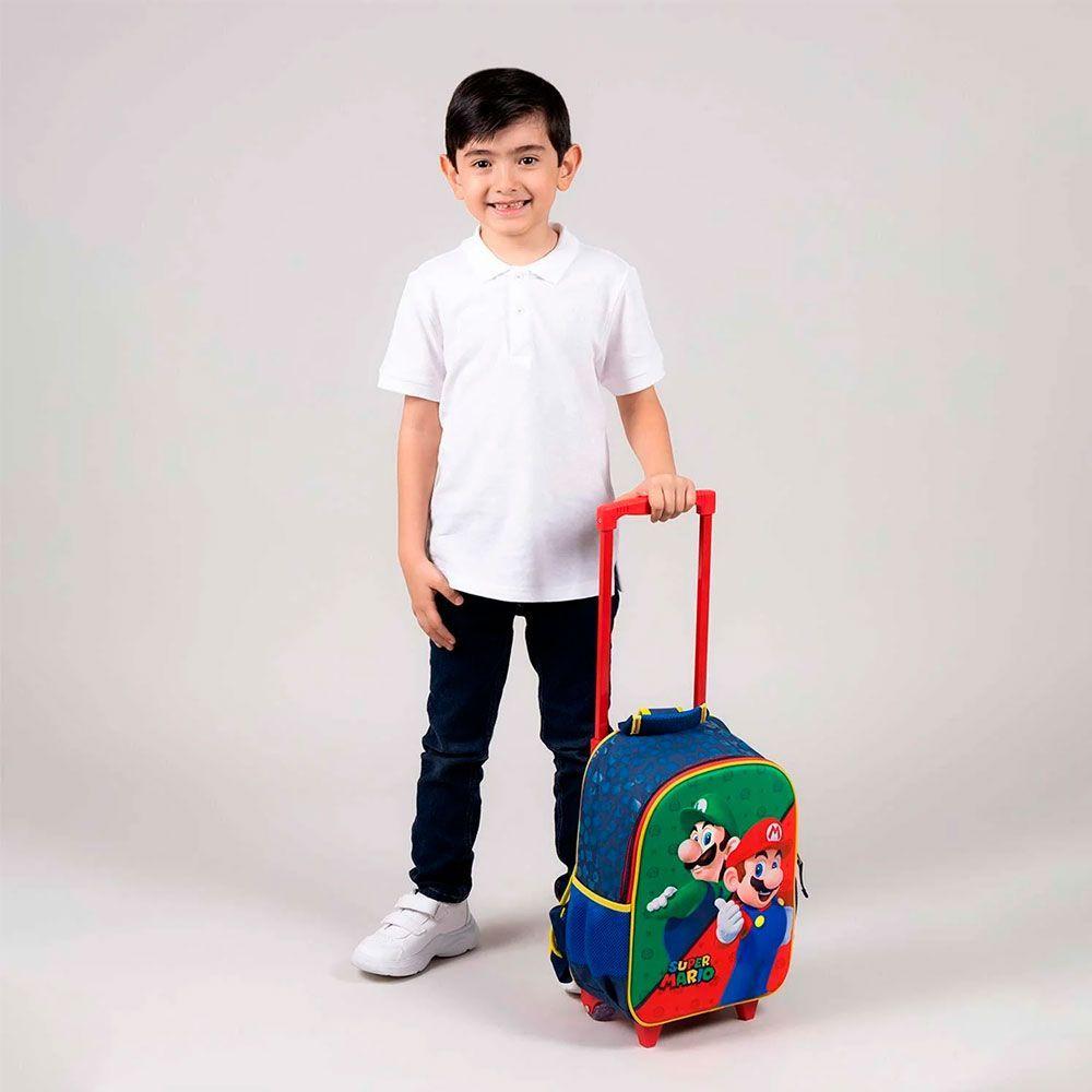 MOCHILA RUEDAS INFANTIL ORIGINAL SUPER MARIO BROS MARIO & LUIGI-4