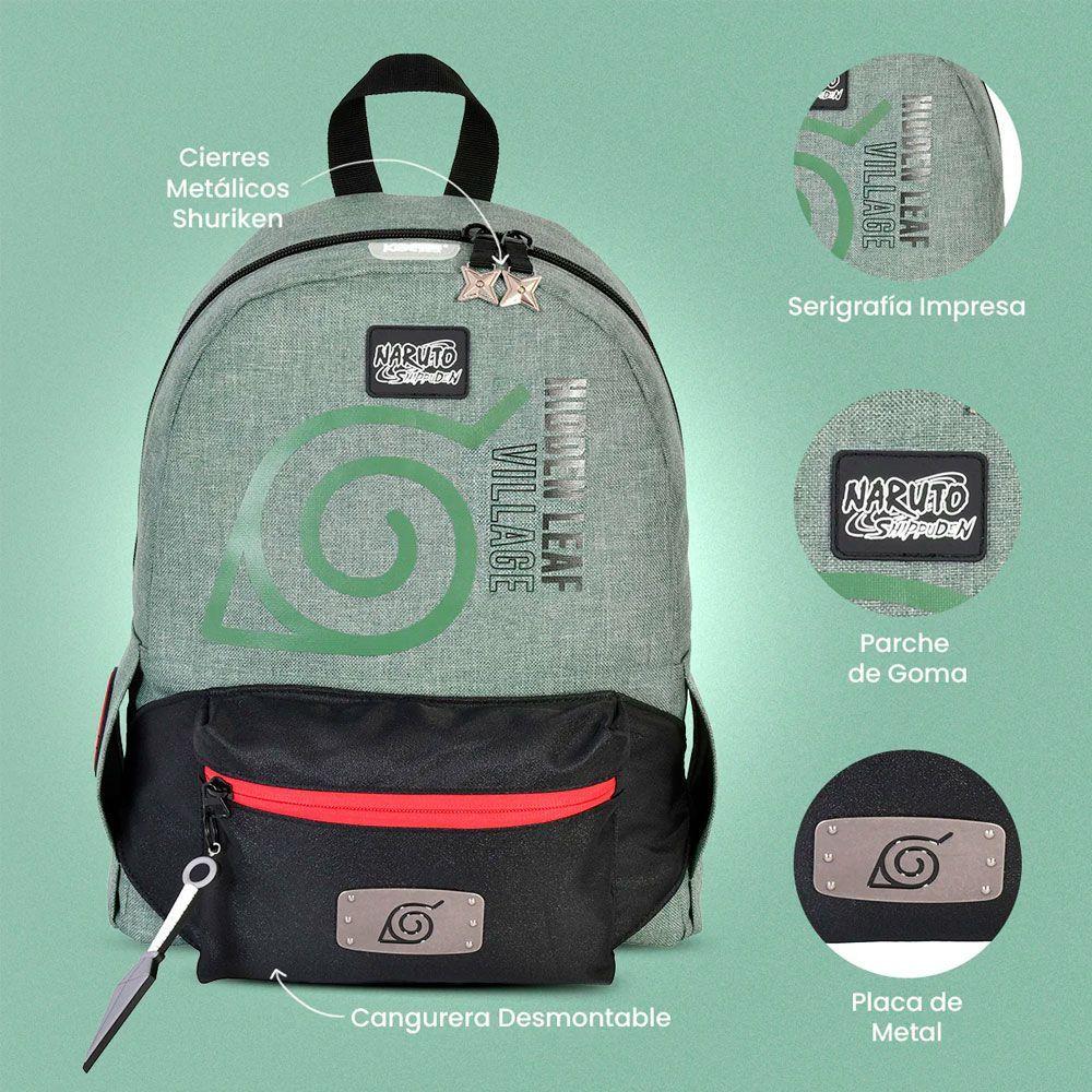 MOCHILA PREMIUM ORIGINAL NARUTO SHIPPUDEN ALDEA HOJA-3