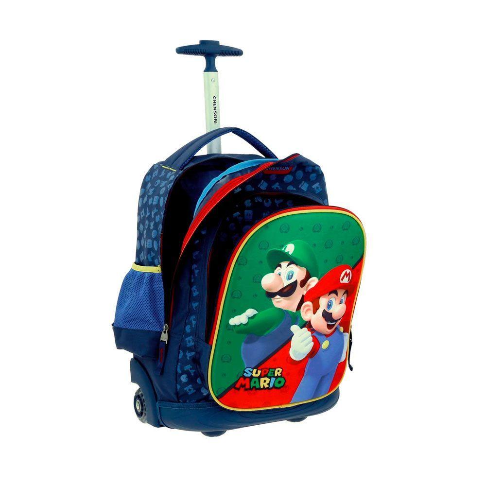 MOCHILA ESCOLAR RUEDAS GRANDE INFANTIL ORIGINAL MARIO & LUIGI-3