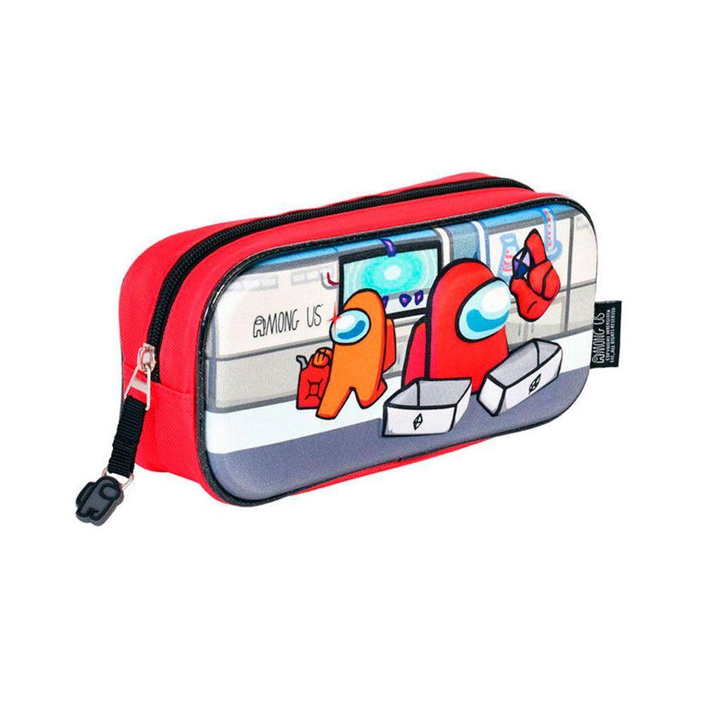 ESTUCHE LAPICES ORIGINAL AMONG US INFANTIL ROJO-0