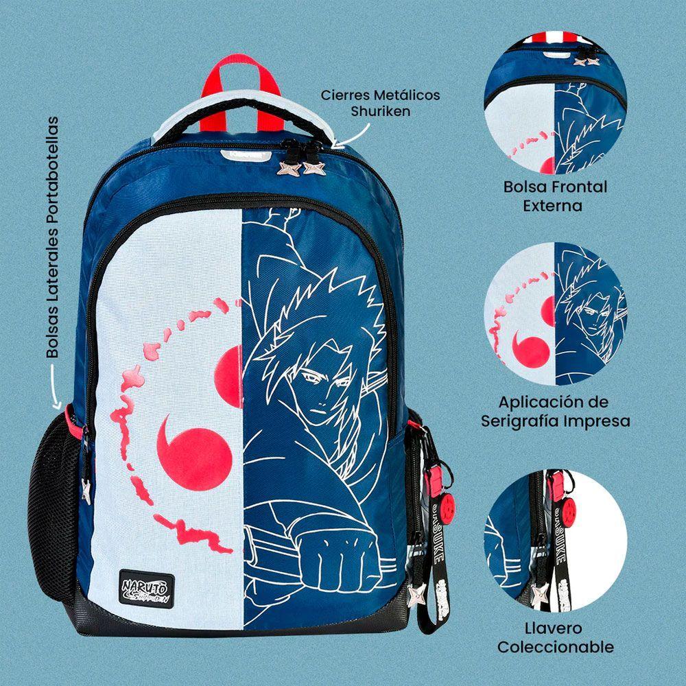 MOCHILA PREMIUM ORIGINAL NARUTO SHIPPUDEN SASUKE UCHIHA V2-3