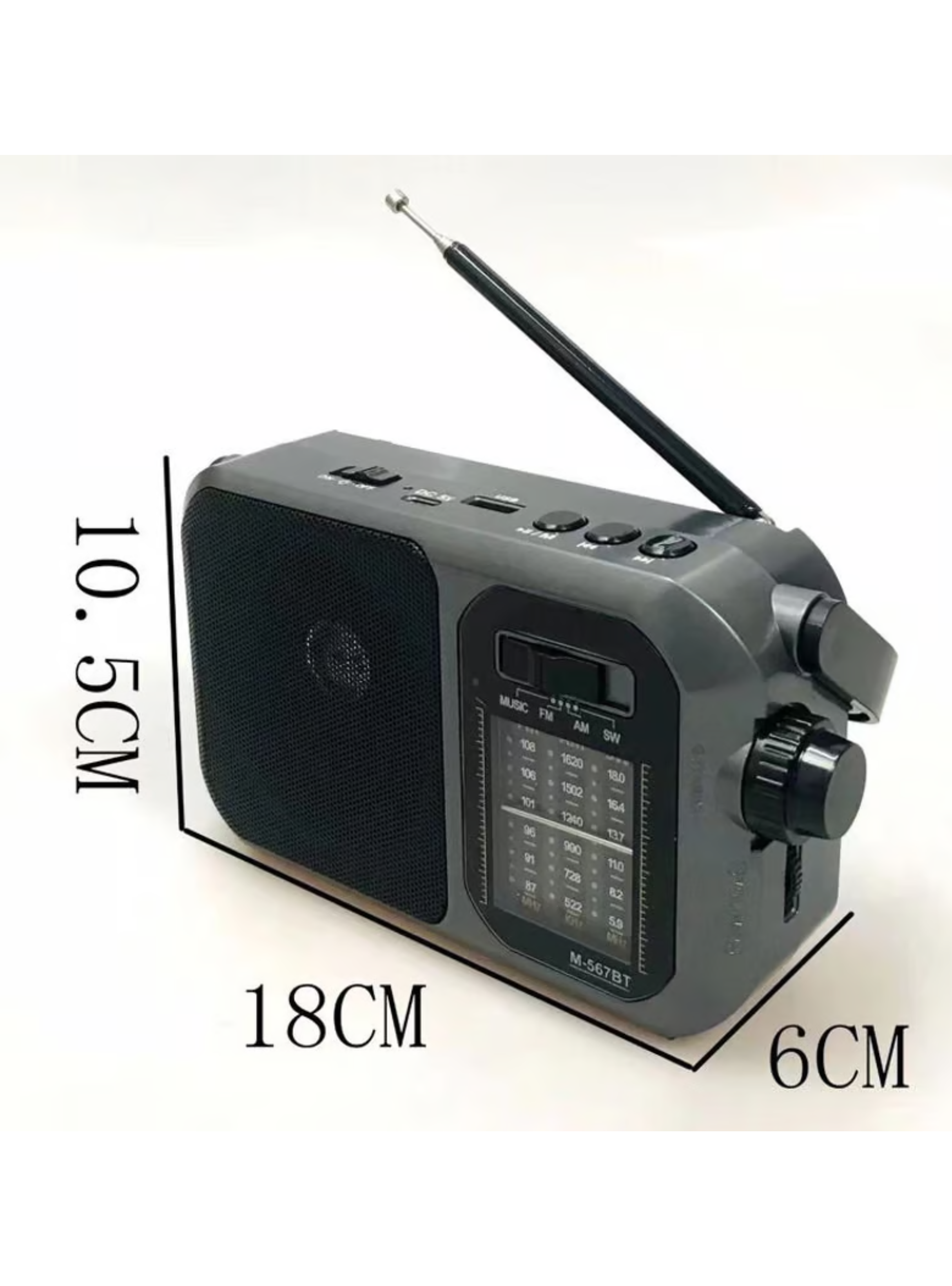 Radio Vintage Clasico Parlante Linterna Recargable Am Fm-2