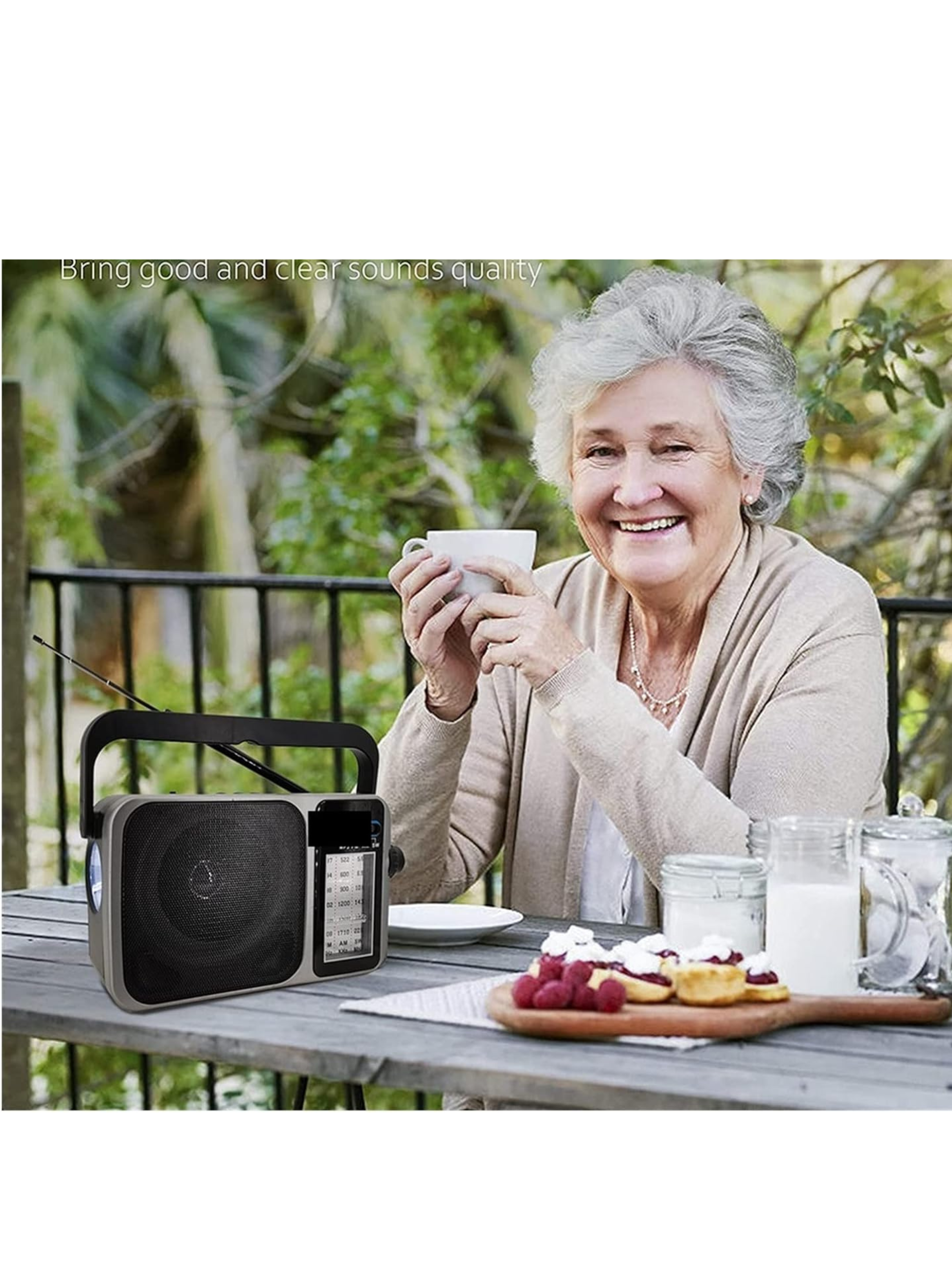 Radio Vintage Clasico Parlante Linterna Recargable Am Fm-4