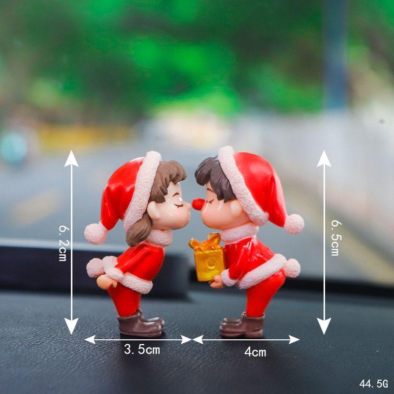 Set 2 Figuras Navidad Enamorados , Decoracion Casa , Dpto -3