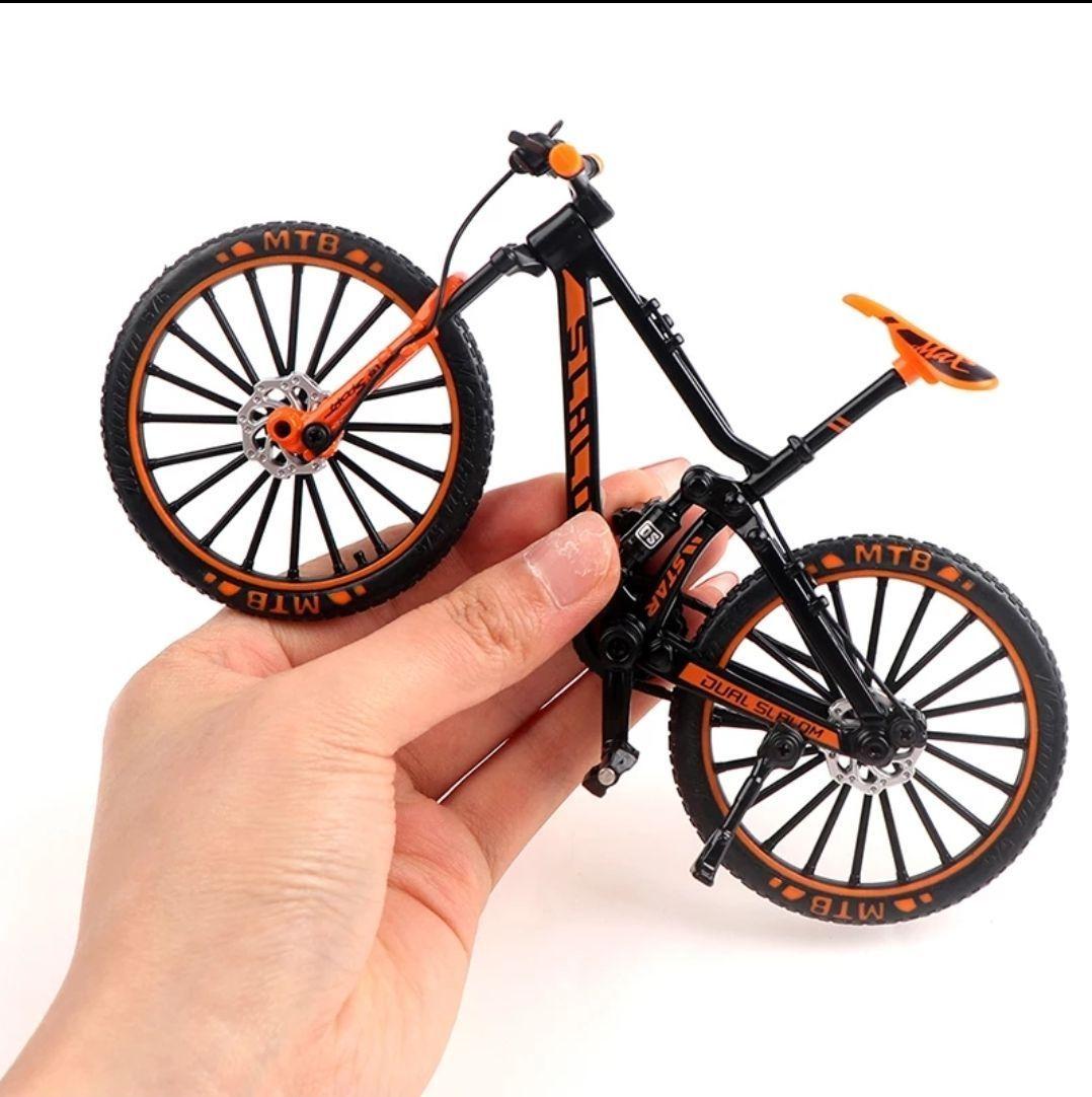Bicicleta Miniatura Escala 1:10 Mtb Naranjo/negro-3