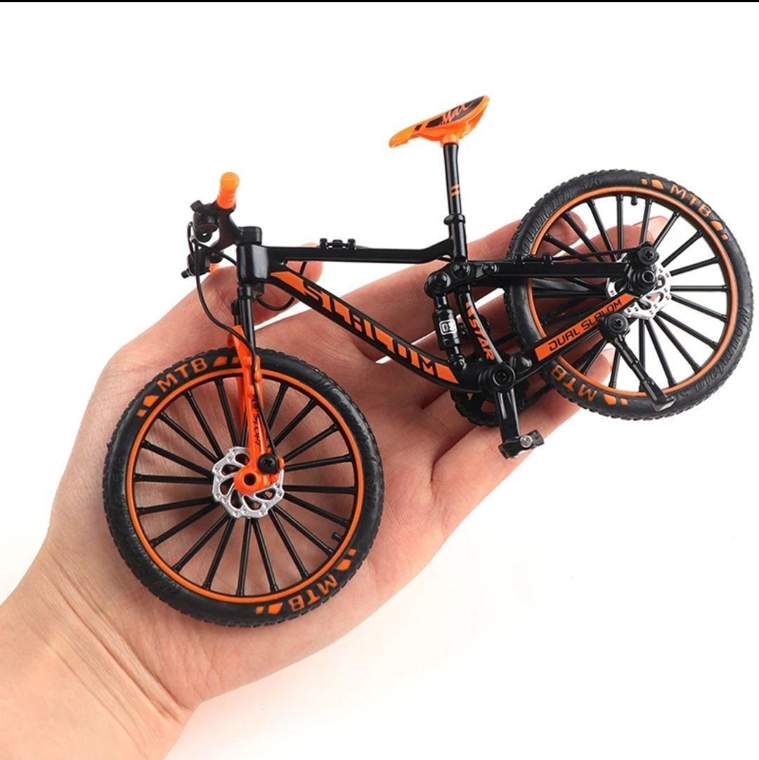 Bicicleta Miniatura Escala 1:10 Mtb Naranjo/negro-2
